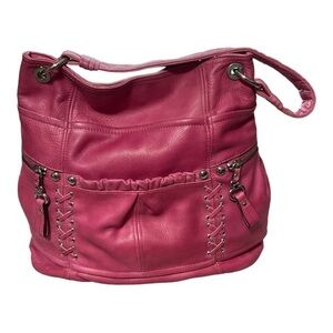 B Makowsky Soft Leather Pink Handbag